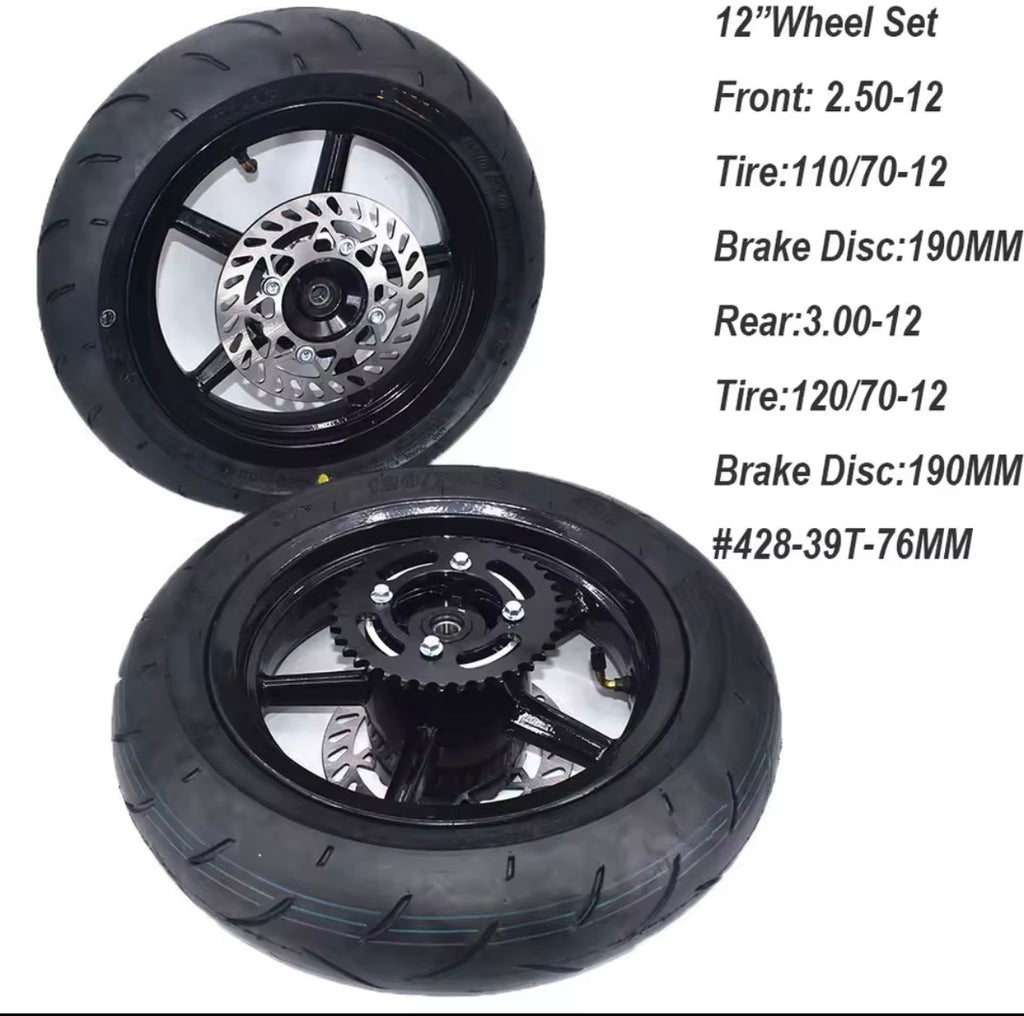 SUPERMOTO WHEEL SET for Tuttio Soleil 01 and Yozma In 10(RIMS+TYRES INCLUDED)